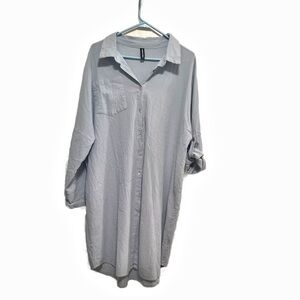Long Sleeve Blue Dress with Relaxed Fit